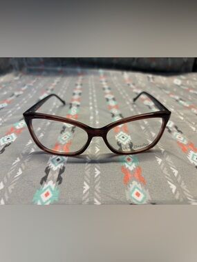 🌀Vera Bradley Chestnut Brown Rectangular Cat-Eye Eyeglass Frames